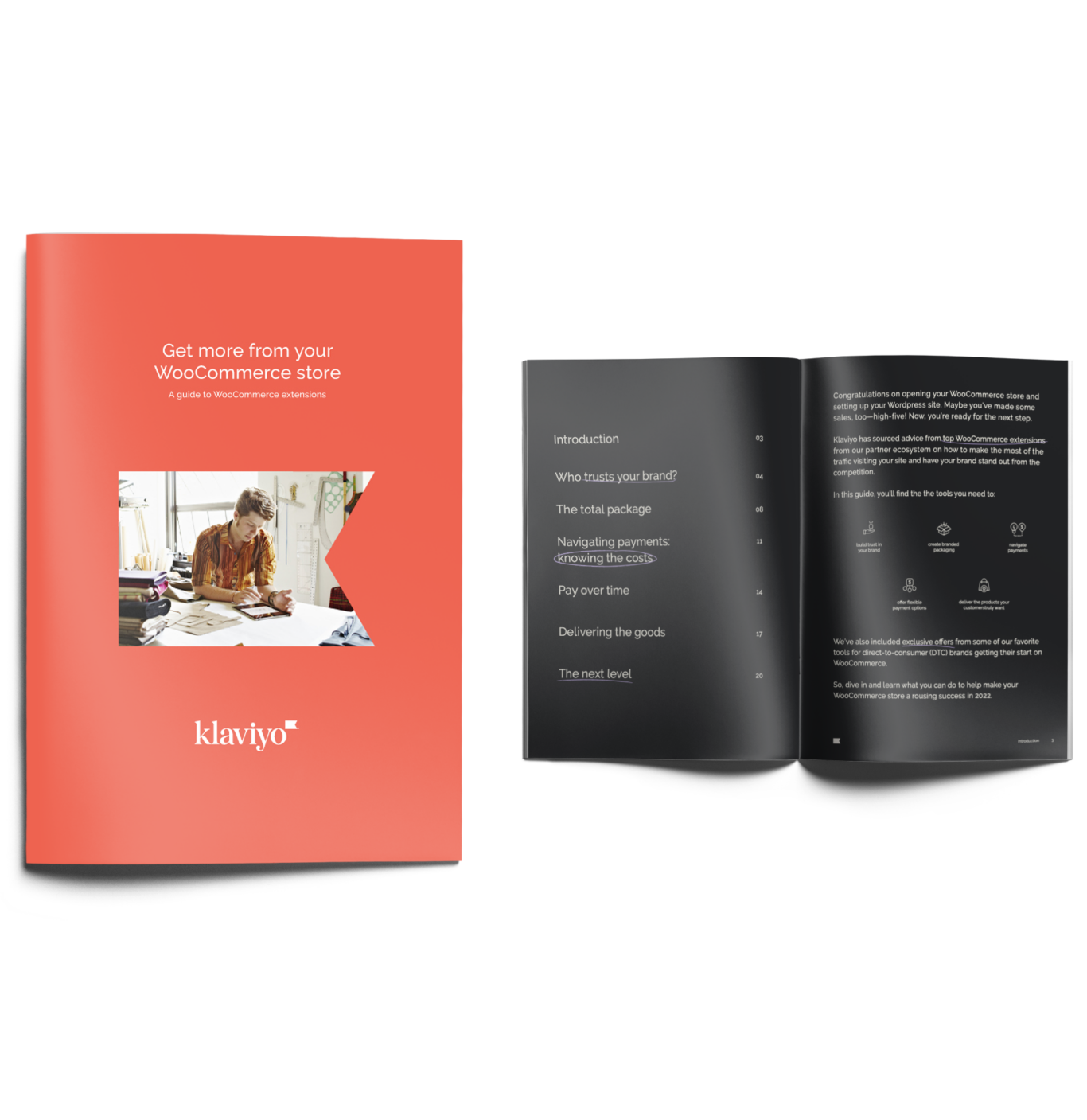 title page booklet and inside section of a woocommerce pdf